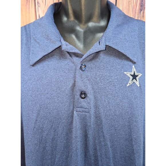 Dallas Cowboys Authentic 2XL Blue Polo Shirt Mens Collared Short Sleeve Polyeste - Picture 3 of 6